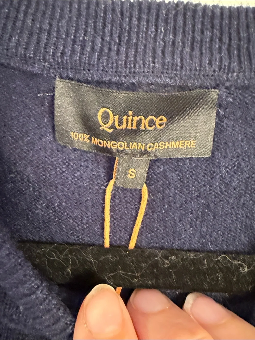 Quince Men's Dark Blue Cashmere Crewneck Sweater size small